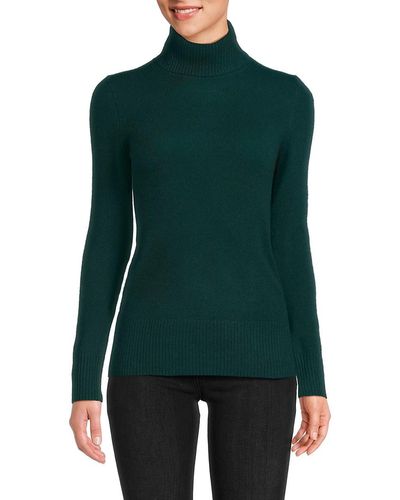 Saks Fifth Avenue Saks Fifth Avenue Turtleneck 100% Cashmere Sweater - Green
