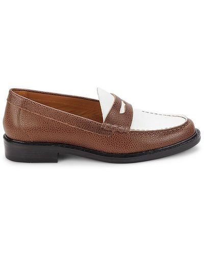 G.H. Bass & Co. Colorblock Leather Penny Loafers - Brown