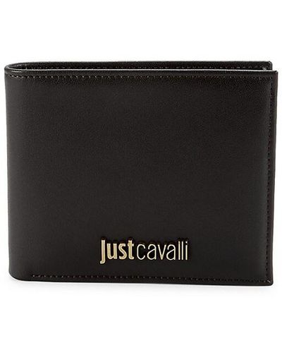Just Cavalli Logo Leather Bifold Wallet - Black