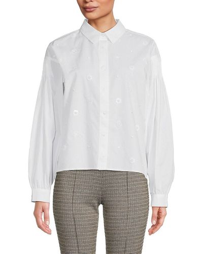 Karl Lagerfeld Monogram Drop Shoulder Shirt - White