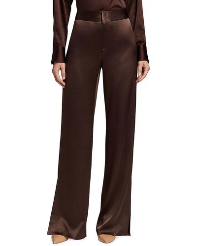 Alice + Olivia Alice + Olivia Jc Satin Wide Leg Trousers - Brown