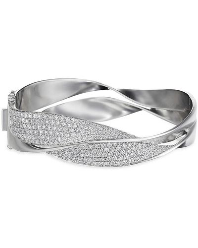Hueb Dunas 18k White Gold & 5.27 Tcw Diamond Bangle Bracelet - Grey