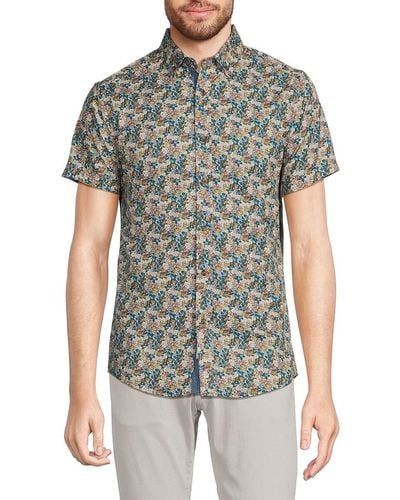 Report Collection Floral Shirt - Gray