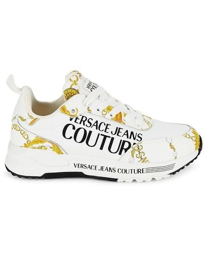 Versace Dynamic Logo Baroque Running Trainers - White