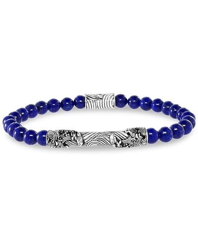 Effy Sterling Silver & Lapis Lazuli Beaded Bracelet - Blue