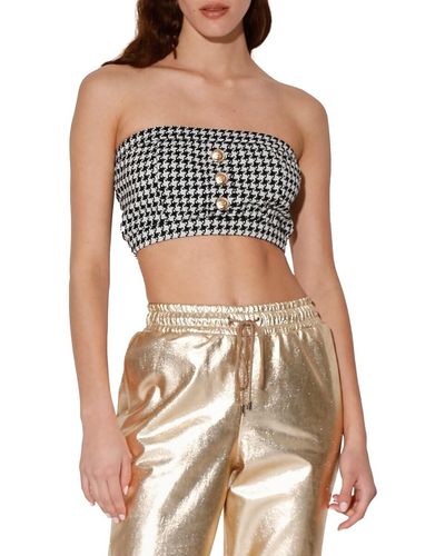 Walter Baker Gabby Houndstoot Bandeau Cropped Top - Multicolour