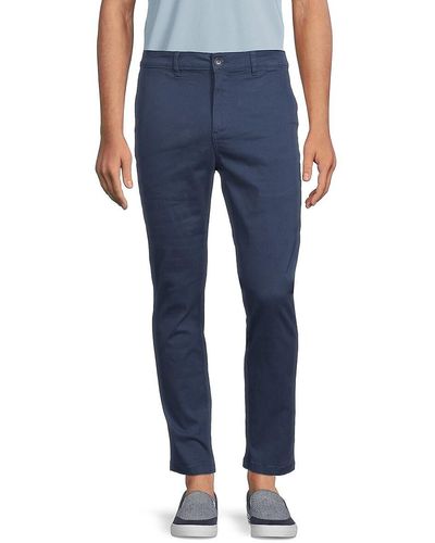 Saks Fifth Avenue Flat Front Chino Pants - Blue