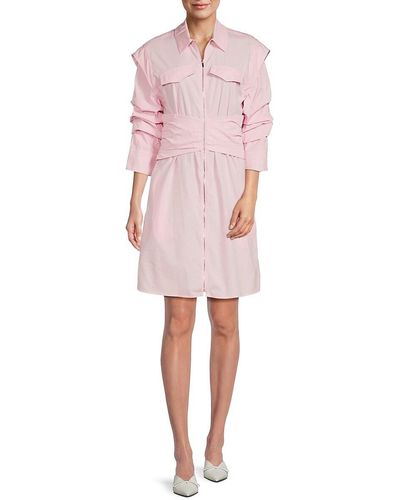 10 Crosby Derek Lam Skylar Zipper Shirt Dress - Pink