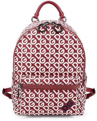 Dolce & Gabbana Monogram Print Backpack - Red