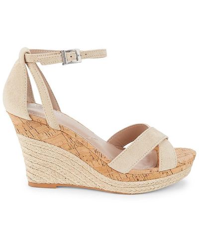 Charles David Lester Crossover Wedge Sandals - Natural