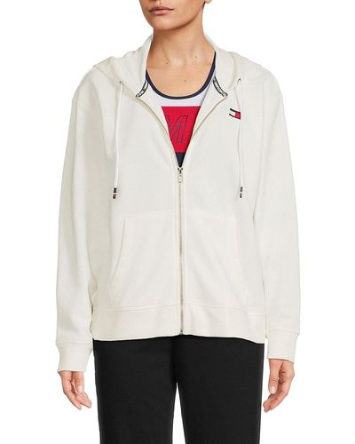 Tommy Hilfiger Cotton Blend Zip Hoodie - White