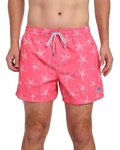 North Sails 'Starfish Print Drawstring Swim Shorts - Pink