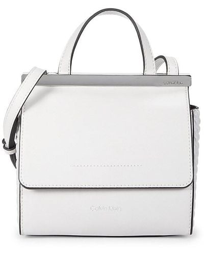 Calvin Klein Coral Leather Satchel - White
