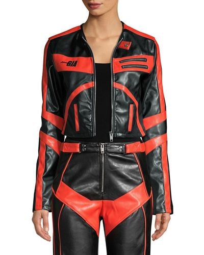 I.AM.GIA Octavia Bicolor Leather Jacket - Black