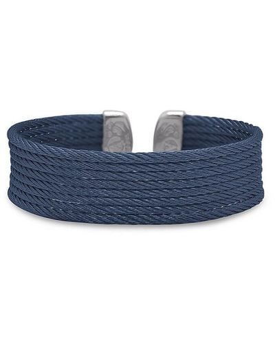 Alor Essential Cuffs Stainless Steel Cable Bracelet - Blue