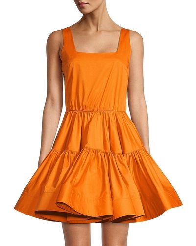 Jason Wu Tiered Mini A Line Dress - Orange