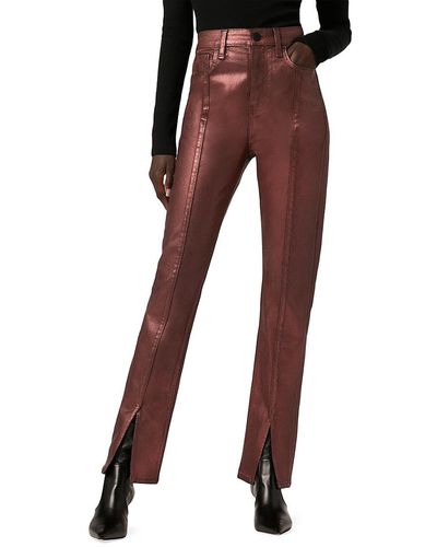 Hudson Jeans Harlow Ultra High Rise Coated Metallic Trousers - Purple