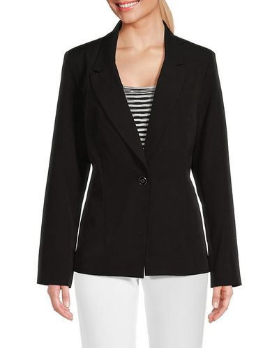 Nanette Lepore Solid Single Button Blazer - Black