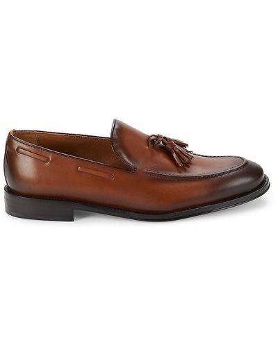 Bruno Magli Leather Tassel Loafers - Brown