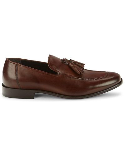 Saks Fifth Avenue Saks Fifth Avenue Terrence Suede Tassel Loafers - Brown