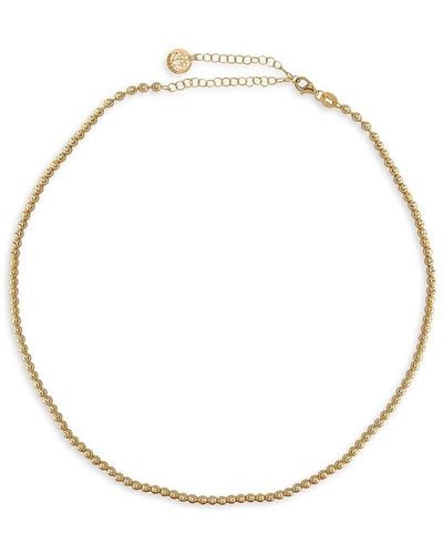 Gabi Rielle I Heart You Caviar Beaded 14K Vermeil Ball Chain Necklace - Metallic