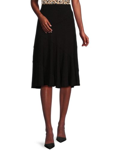 Elie Tahari T Tahari Midi A Line Skirt - Black