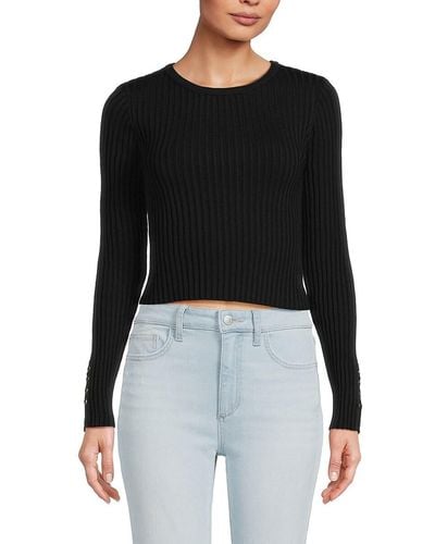 Solid & Striped 'The Landman Crop Sweater - Black