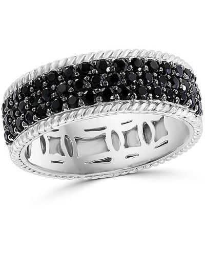 Effy Sterling Silver & Black Sapphire Ring
