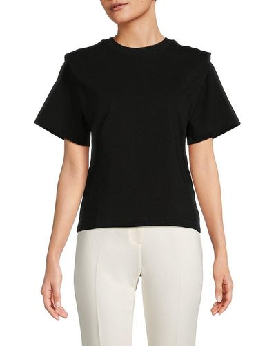 Isabel Marant Zelitos Pleated Short Sleeve T Shirt - Black