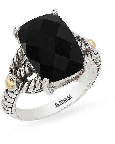 Effy 18k Goldplated Sterling Silver & Onyx Ring - Black