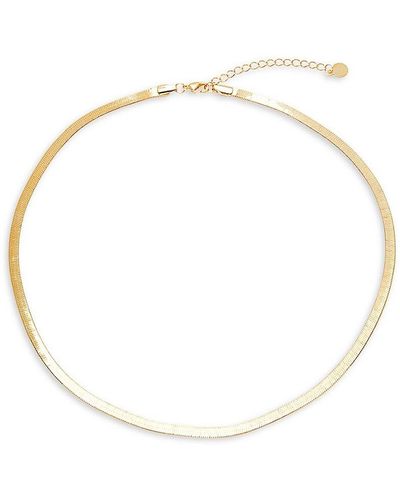 Luv Aj 14K Goldplated Herringbone Chain Necklace - White