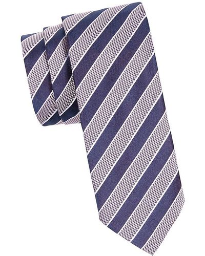 BOSS Diagonal Striped Tie - Blue