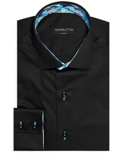 MASUTTO 'Classic Fit Solid Dress Shirt - Black