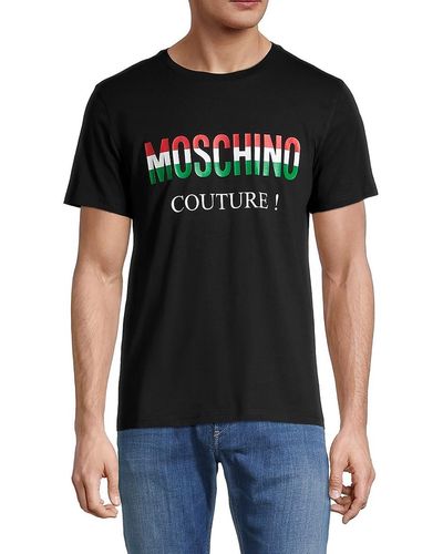 Moschino Logo Graphic Cotton T-Shirt - Black