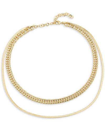 Eye Candy LA Luxe Zoey Cuban Link Double Strand Necklace - White