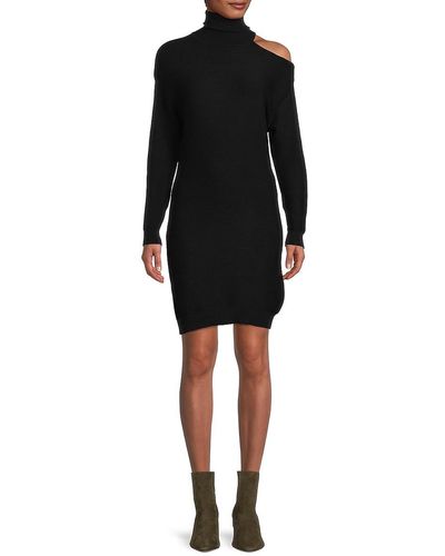BCBGeneration Ribbed Turtleneck Sweater Dress - Black