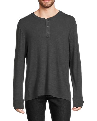 FAHERTY Surf Waffle-Knit Cotton-Blend Henley T-Shirt for Men