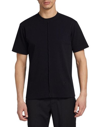 Helmut Lang Ribbed Crewneck T Shirt - Black