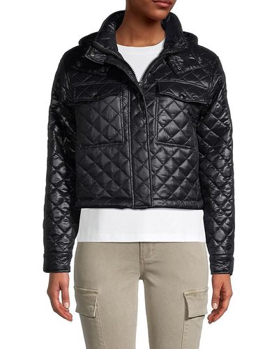 Sam Edelman Quilted Packable Cropped Jacket - Black