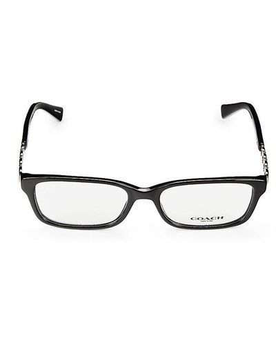 COACH 52Mm Rectangle Eyeglasses - Metallic