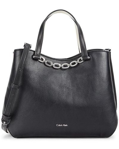 Calvin Klein Noelle Colorblocked Top Handle Bag - Black