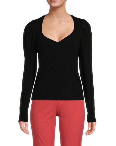 Ba&sh Puff Sleeve Sweater - Black