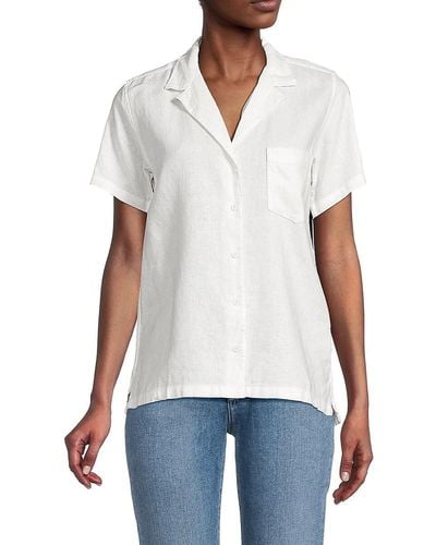 WeWoreWhat Boxy Linen Shirt - White