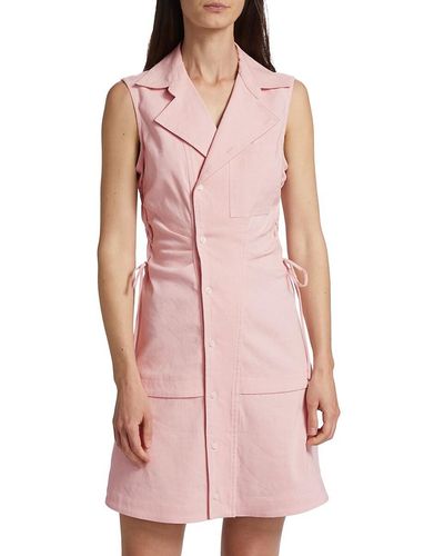 Derek Lam Serena Linen Blend Shirt Dress - Pink