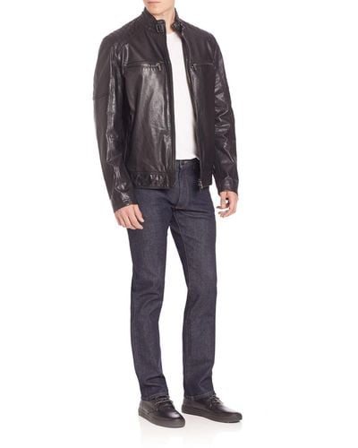 Strellson Deeray Leather Jacket - Black