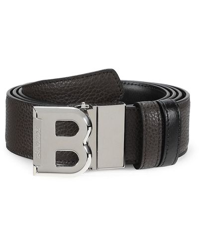 Bally Bising Reversible Leather Belt - Black