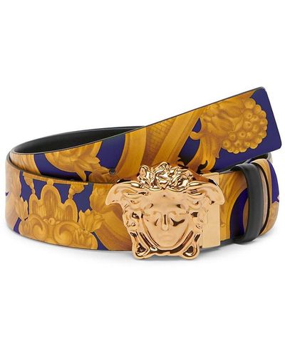 Versace Reversible Barocco Leather Belt - Natural
