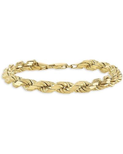 Esquire Ip 14K Sterling Rope Chain Bracelet - Metallic