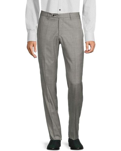 Zanella Parker Modern Fit Virgin Wool Pants - Grey