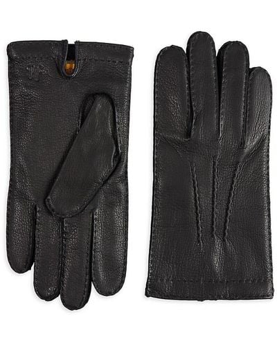 Hickey Freeman Hand Stitched Leather Gloves - Black